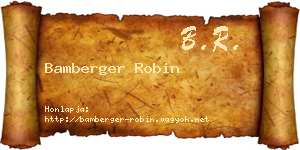 Bamberger Robin névjegykártya